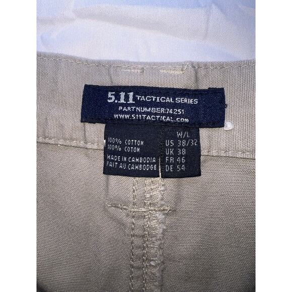 5.11 Tactical Pants Men’s Size 38x32 Khaki Taclite Series Ripstop Cargo Work - Picture 10 of 15